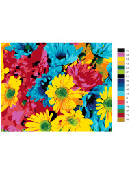 Картина по номерам &amp;quot;Разноцветные ромашки&amp;quot;