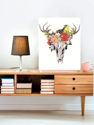Картина по номерам &amp;quot;Череп животного с цветами&amp;quot;