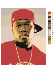 Картина по номерам &amp;quot;Репер 50 Cent&amp;quot;