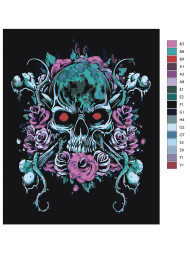 Raqamlar bo&#039;yicha rasm &quot;Gullar bilan bosh suyagi&quot;