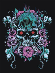 Raqamlar bo&#039;yicha rasm &quot;Gullar bilan bosh suyagi&quot;