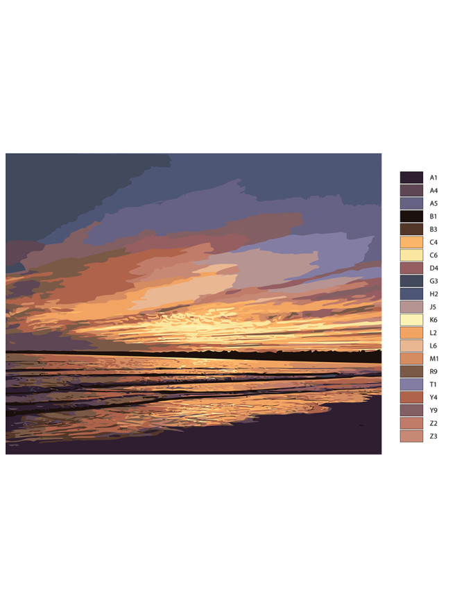 Raqamlar bo&amp;#039;yicha rasm &amp;quot;Dengiz qirg&amp;#039;og&amp;#039;i&amp;quot;