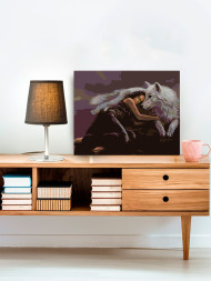 Картина по номерам &amp;quot;Девушка с волком&amp;quot;