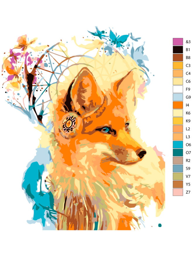 Картина по номерам &amp;quot;Духовная лисица&amp;quot;