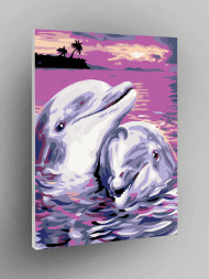 Raqamlar bo&#039;yicha rasm &quot;Delfinlar juftligi&quot;