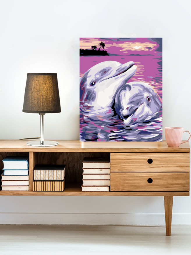 Raqamlar bo&amp;#039;yicha rasm &amp;quot;Delfinlar juftligi&amp;quot;