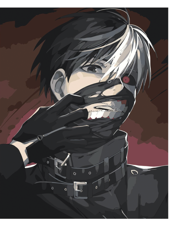 Картина по номерам &amp;quot;Токийский гуль - Канеки Кен&amp;quot;