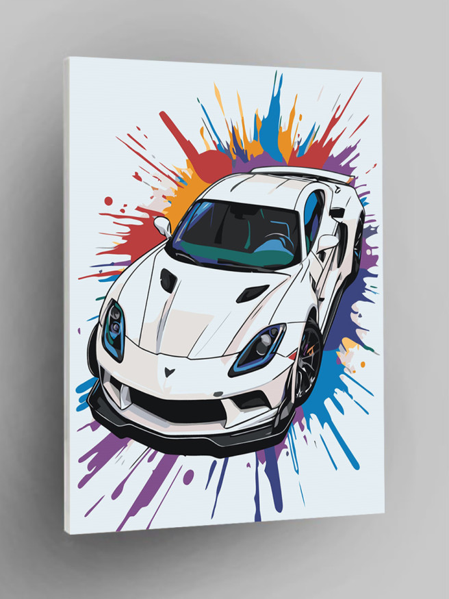 Raqamlar bo&amp;#039;yicha rasm &amp;quot;Oq poyga mashinasi&amp;quot;