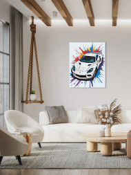 Raqamlar bo&#039;yicha rasm &quot;Oq poyga mashinasi&quot;