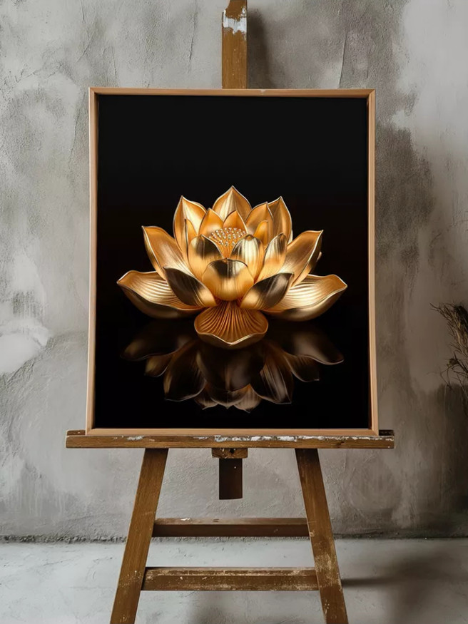 Holstga bosilgan poster &amp;quot;Oltin lotus&amp;quot;