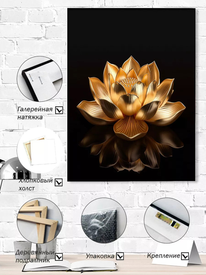 Holstga bosilgan poster &amp;quot;Oltin lotus&amp;quot;