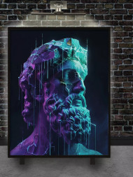 Holstga bosilgan poster "Raqamli antik titan"