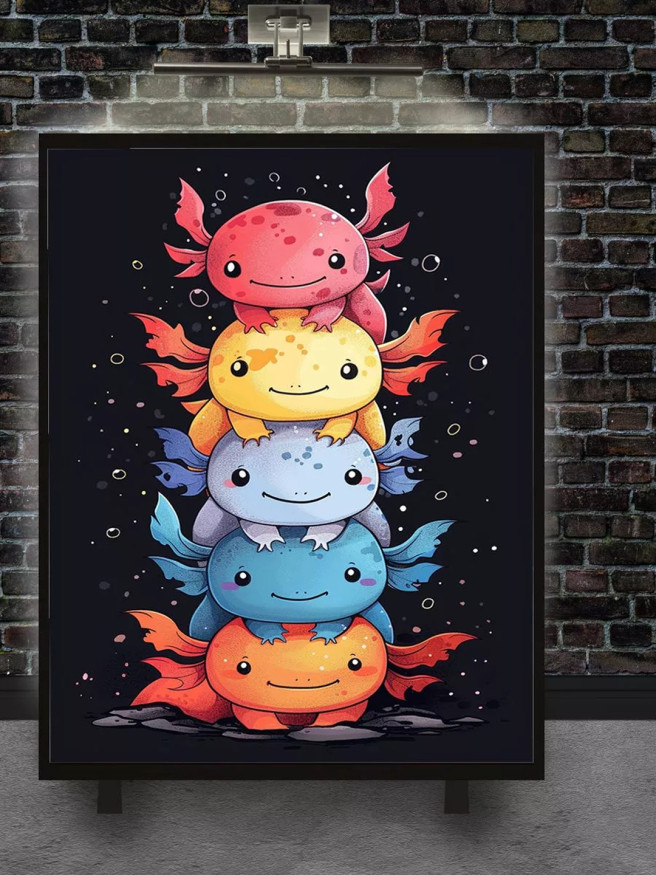 Holstga bosilgan poster &amp;quot;Aksolotllar minorasi&amp;quot;