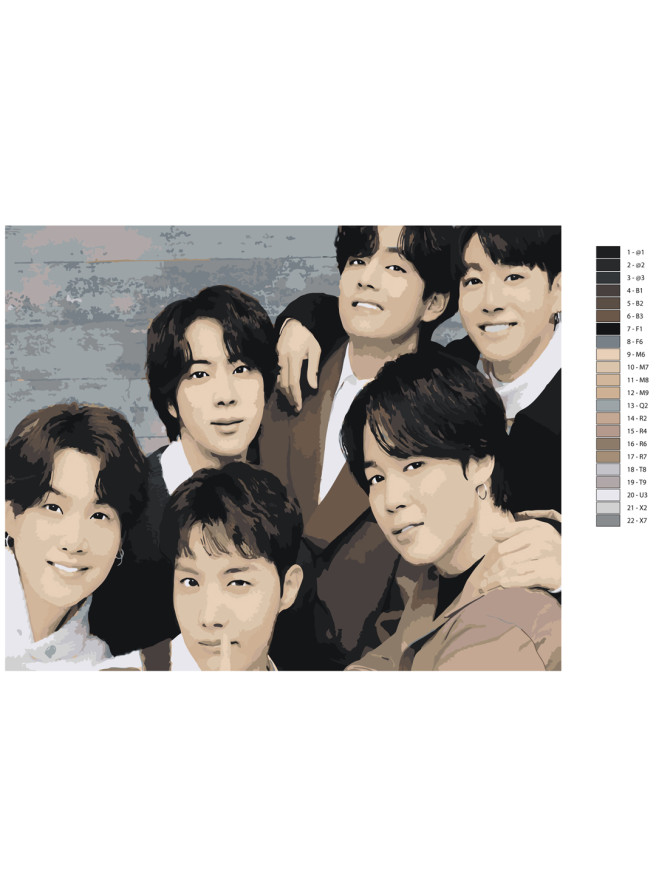 Картина по номерам &amp;quot;BTS вместе&amp;quot;