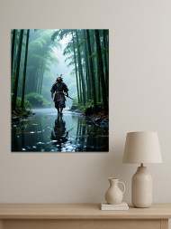 Постер на холсте &amp;quot;Самурай в бамбуковом лесу&amp;quot;