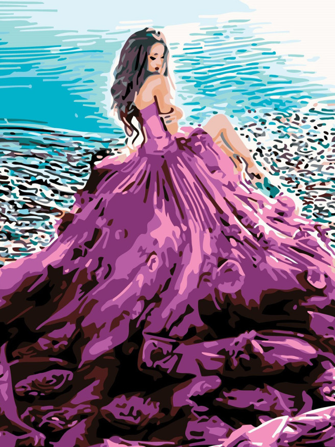 Raqamlar bo&amp;#039;yicha rasm &amp;quot;Qip-qizil libosdagi qiz&amp;quot;