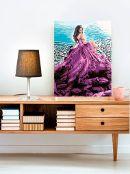 Картина по номерам &amp;quot;Девушка в малиновом платье&amp;quot;