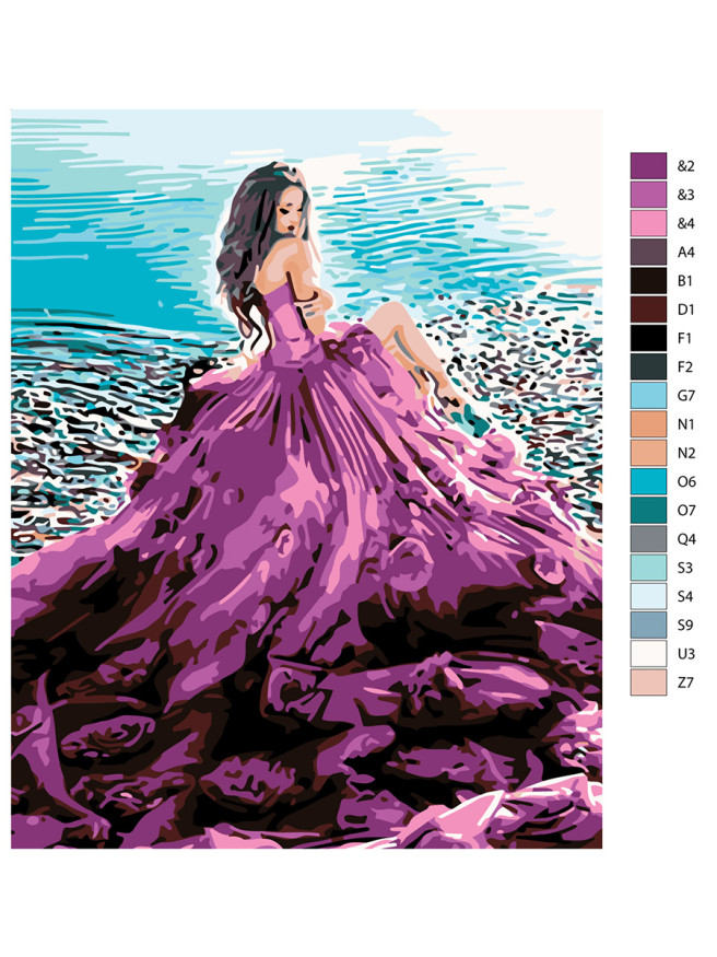 Raqamlar bo&amp;#039;yicha rasm &amp;quot;Qip-qizil libosdagi qiz&amp;quot;