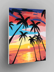 Raqamlar bo&#039;yicha rasm &quot;Dengiz bo&#039;yidagi palmalar&quot;