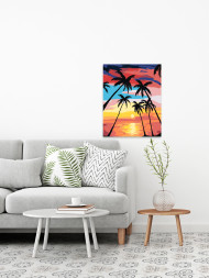 Raqamlar bo&#039;yicha rasm &quot;Dengiz bo&#039;yidagi palmalar&quot;