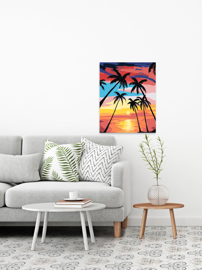 Raqamlar bo&amp;#039;yicha rasm &amp;quot;Dengiz bo&amp;#039;yidagi palmalar&amp;quot;