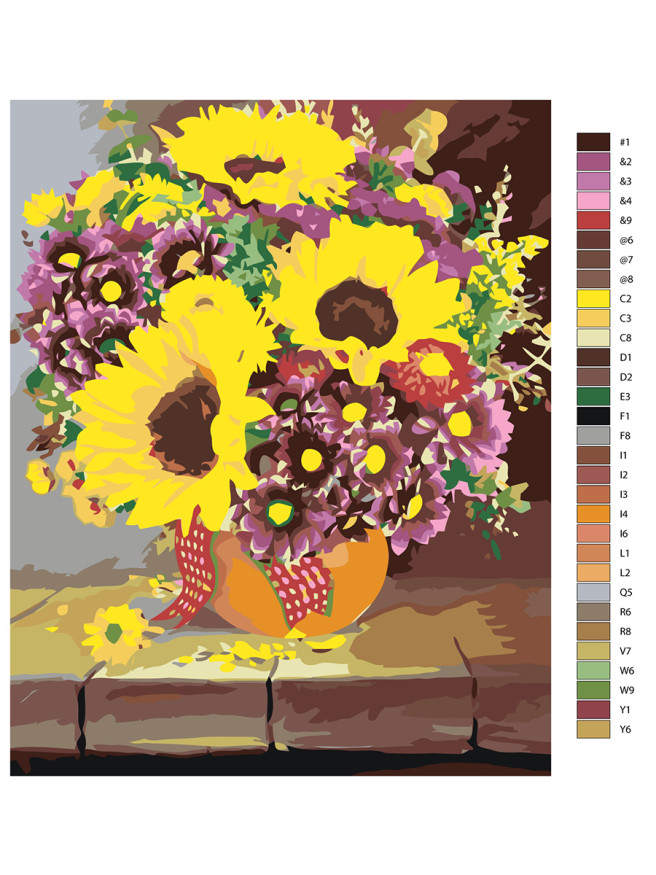 Картина по номерам &amp;quot;Букет цветов&amp;quot;