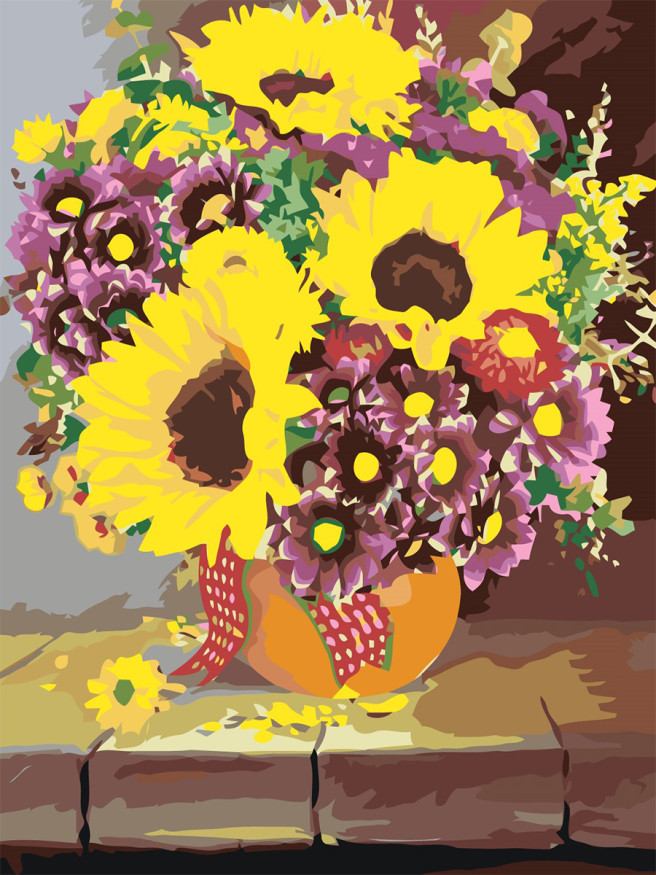 Картина по номерам &amp;quot;Букет цветов&amp;quot;