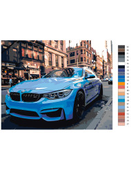 Raqamlar bo'yicha rasm "Ko'k BMW"