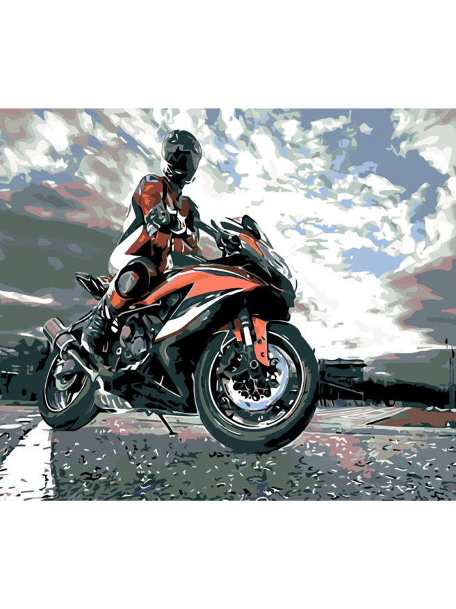 Raqamlar bo&amp;#039;yicha rasm &amp;quot;Motosiklchi&amp;quot;