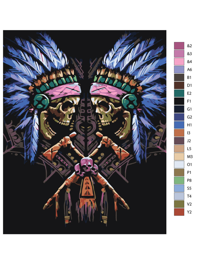 Картина по номерам &amp;quot;Два черепа&amp;quot;