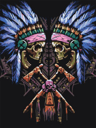 Raqamlar bo&#039;yicha rasm &quot;Ikki bosh suyagi&quot;