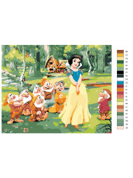 Raqamlar bo&#039;yicha rasm &quot;Go&#039;zallik va 7 mitti&quot;