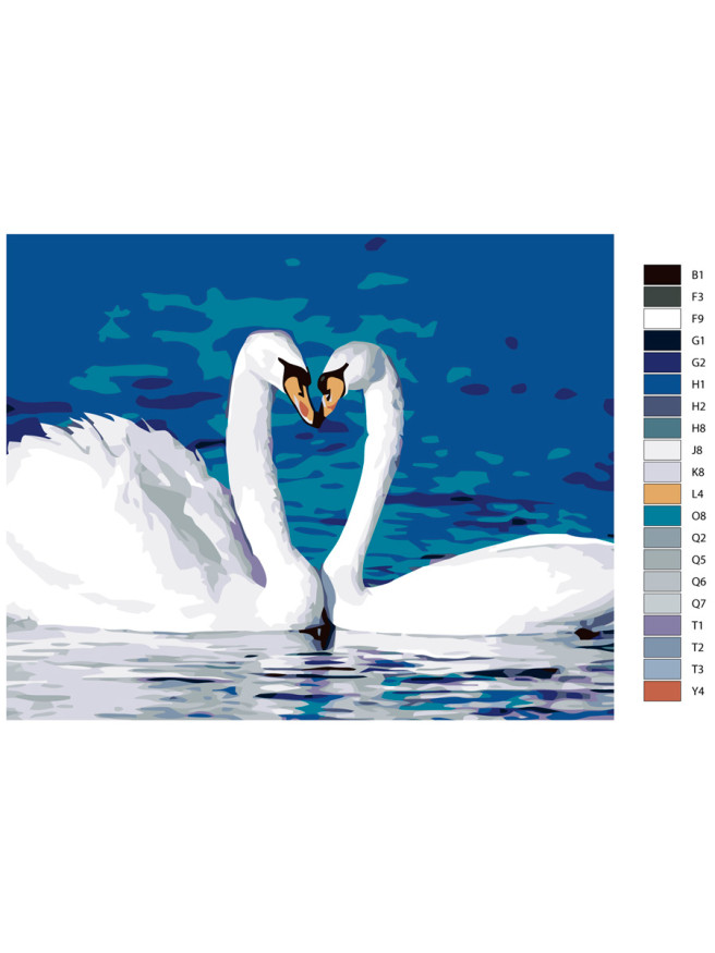 Картина по номерам &amp;quot;Лебединая любовь&amp;quot;