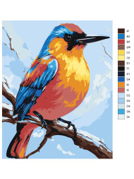 Raqamlar bo&#039;yicha rasm &quot;Filialdagi qush&quot;