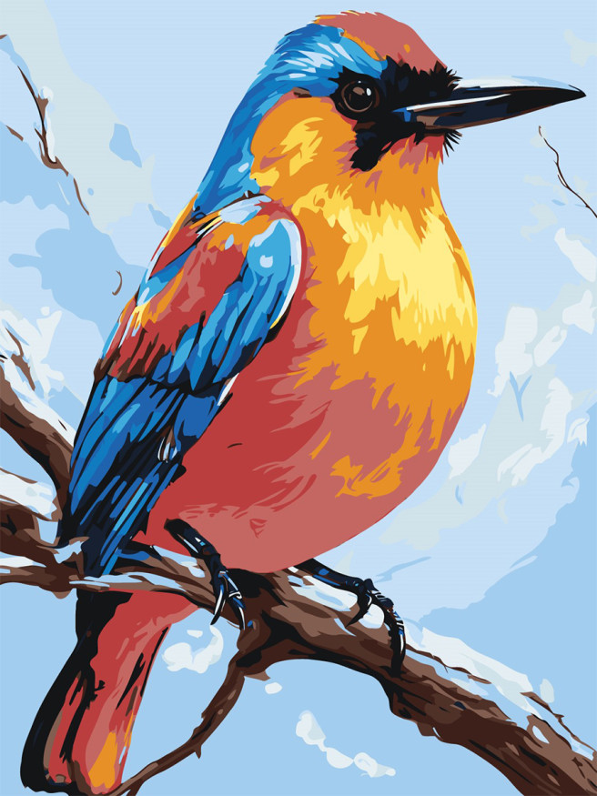 Картина по номерам &amp;quot;Птичка на ветке&amp;quot;