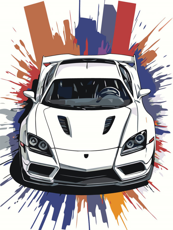 Raqamlar bo&amp;#039;yicha rasm &amp;quot;Poyga mashinasi&amp;quot;