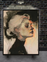 Holstga bosilgan poster &quot;Soyadagi ayol yuzi&quot;