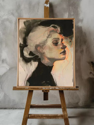 Holstga bosilgan poster &quot;Soyadagi ayol yuzi&quot;