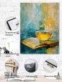 Постер на холсте &amp;quot;Чашка чая на страницах&amp;quot;