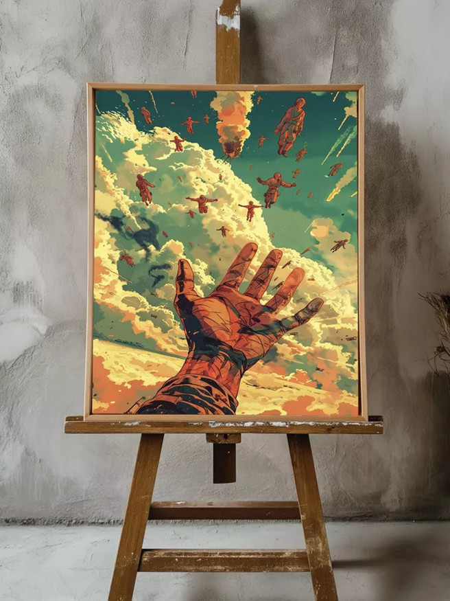 Holstga bosilgan poster &amp;quot;Osmonlardan qulash&amp;quot;