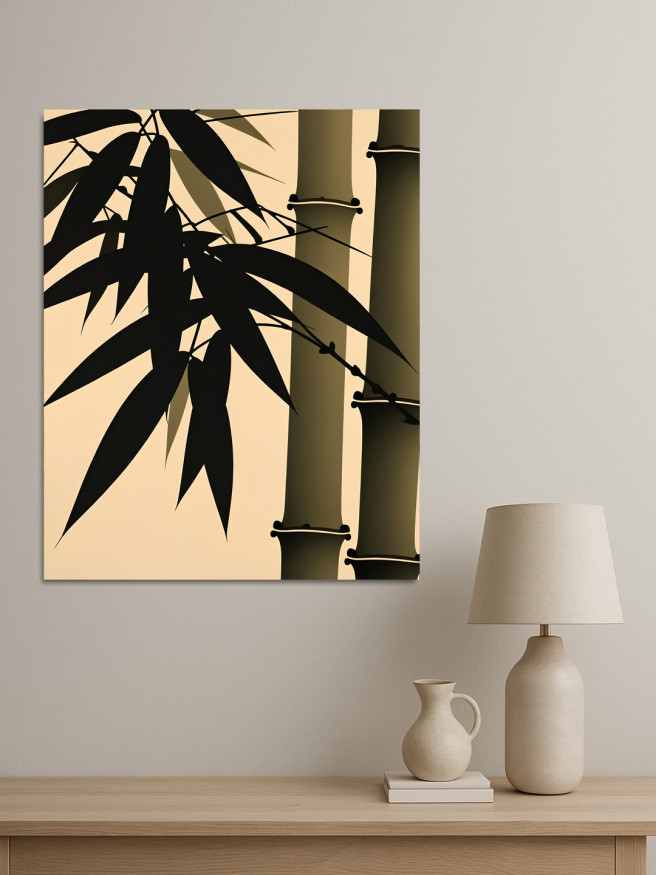 Holstga bosilgan poster &amp;quot;Issiq ranglarda bambuk&amp;quot;