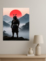 Постер на холсте &amp;quot;Самурай на фоне восхода солнца&amp;quot;