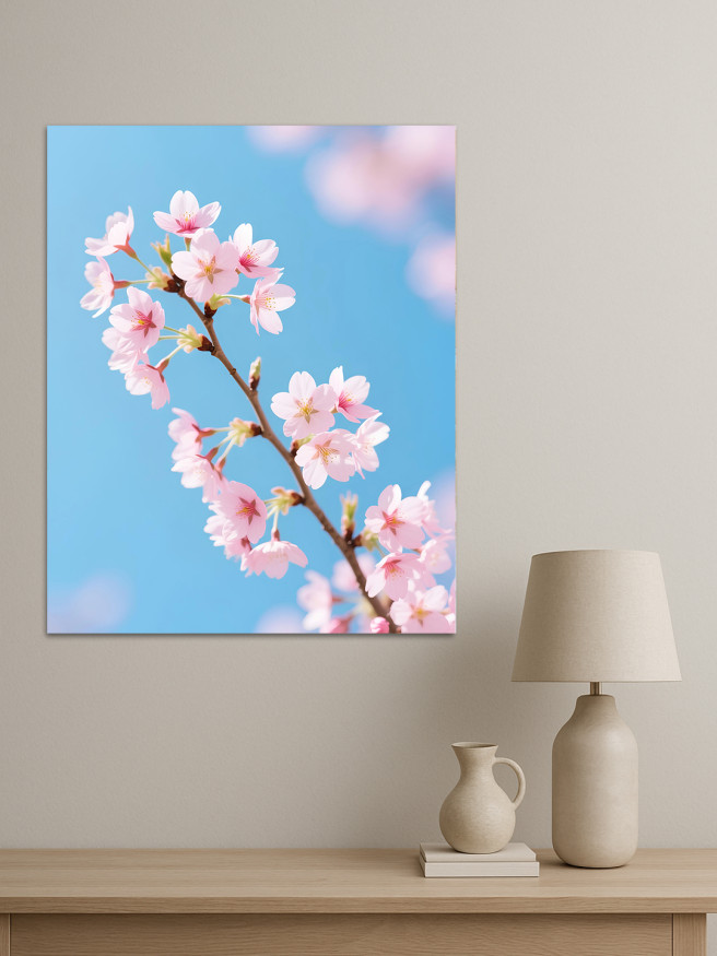 Holstga bosilgan poster &amp;quot;Ko‘k osmonda sakura&amp;quot;