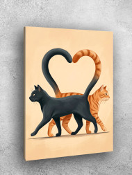 Постер на холсте &amp;quot;Два кота в форме сердца&amp;quot;