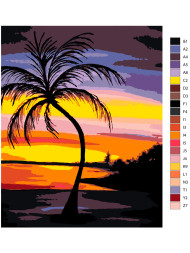 Raqamlar bo'yicha rasm "Yolg'iz palma"