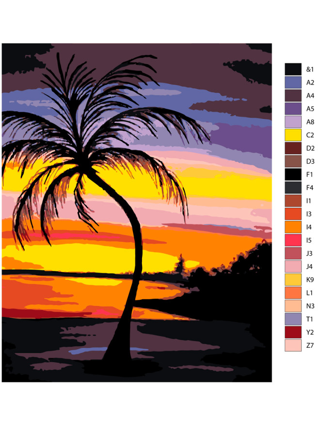 Raqamlar bo&amp;#039;yicha rasm &amp;quot;Yolg&amp;#039;iz palma&amp;quot;