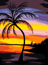 Raqamlar bo'yicha rasm "Yolg'iz palma"