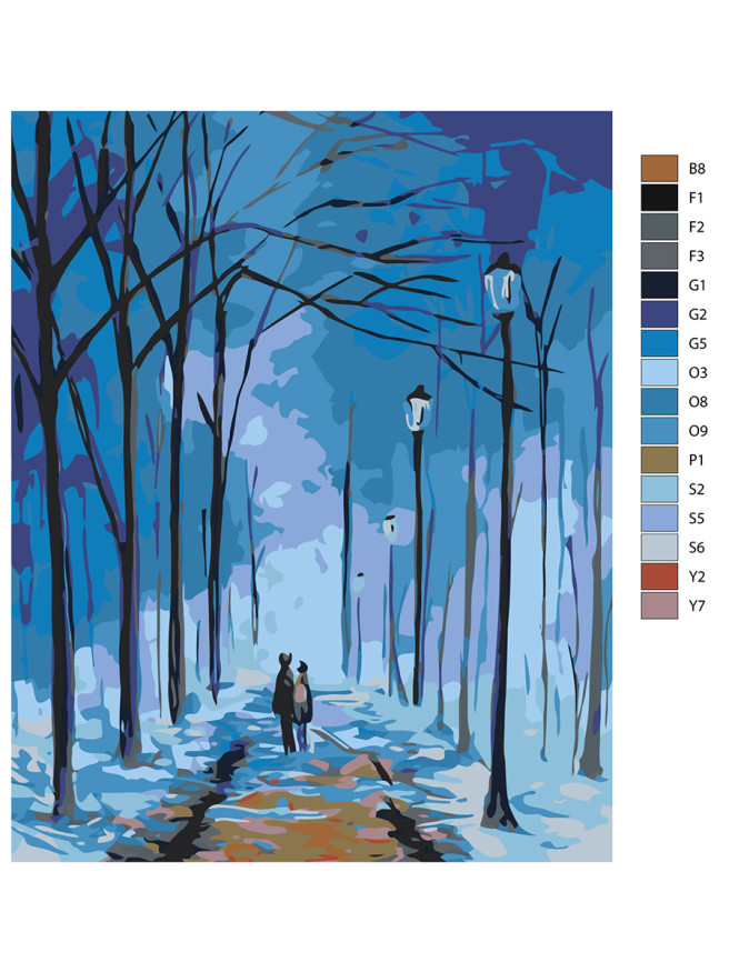 Raqamlar bo&amp;#039;yicha rasm &amp;quot;Qish oqshomi&amp;quot;