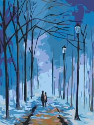 Raqamlar bo'yicha rasm "Qish oqshomi"