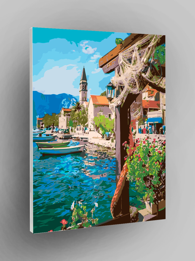 Raqamlar bo&amp;#039;yicha rasm &amp;quot;Dengiz bo&amp;#039;yidagi qishloq&amp;quot;